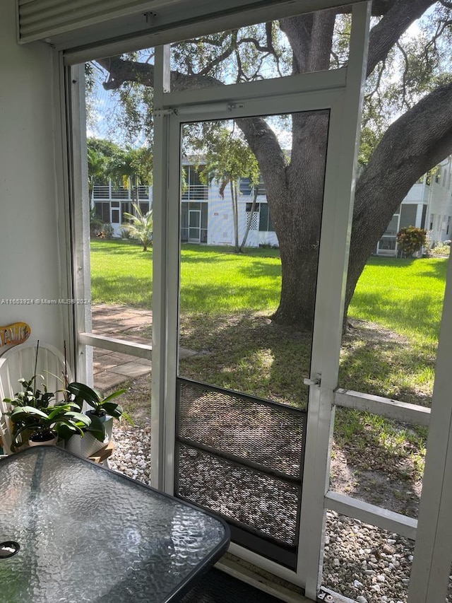 view of doorway to outside