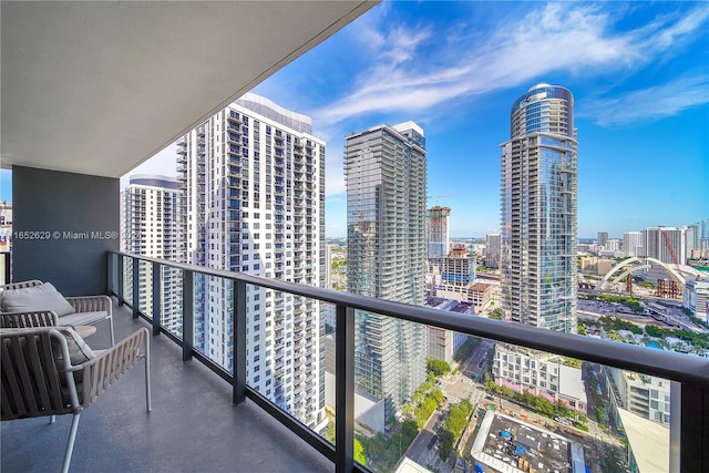 balcony with a view of city