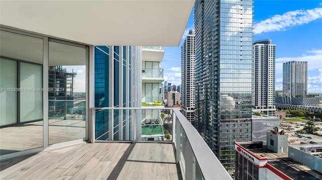 balcony with a view of city