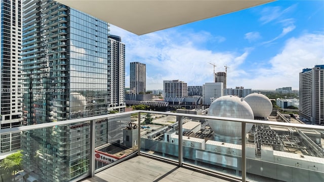 balcony with a view of city