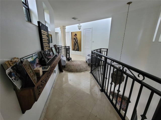 corridor with ornate columns