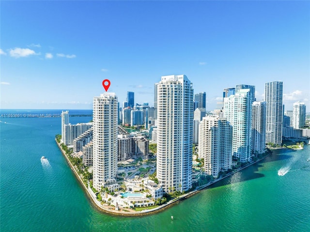 808 Brickell Key Dr Unit 2005, Miami, FL 33131 - bird's eye view of a large body of water and skyline