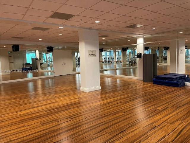 808 Brickell Key Dr Unit 2005, Miami, FL 33131 - workout area with wood finished floors and a drop ceiling