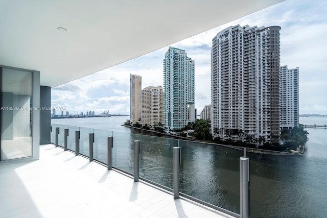 balcony with a water view