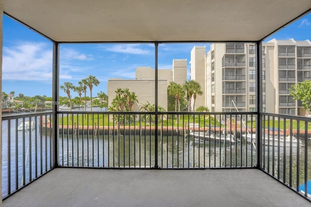 balcony with a water view