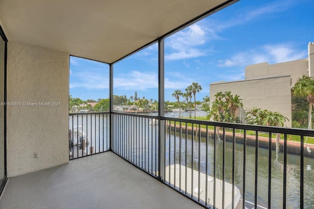 balcony with a water view