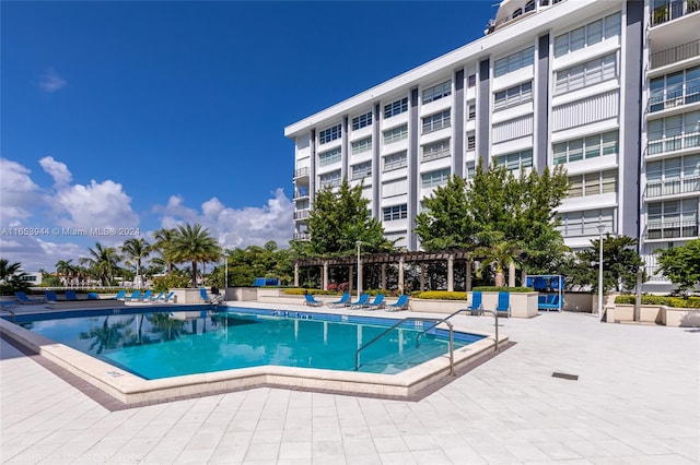 view of pool with a patio area