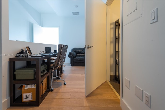 office featuring light hardwood / wood-style floors