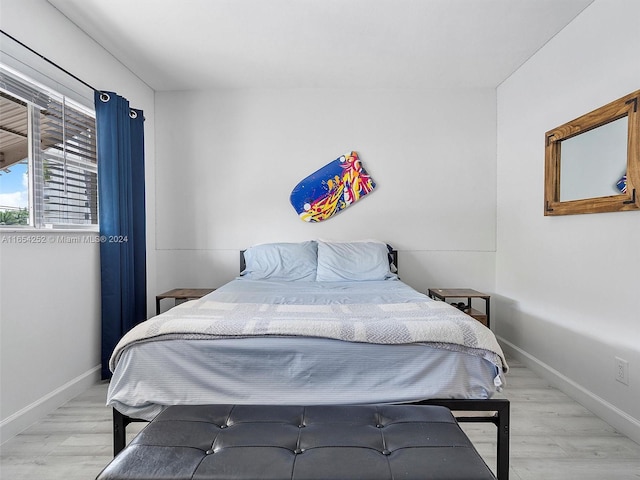 bedroom featuring light hardwood / wood-style flooring