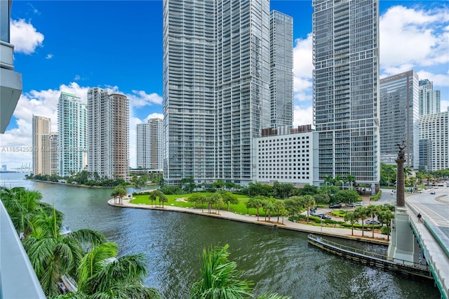 view of city featuring a water view