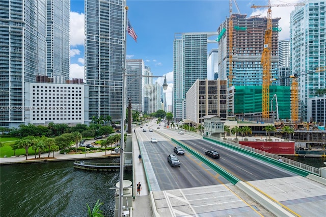 view of city featuring a water view