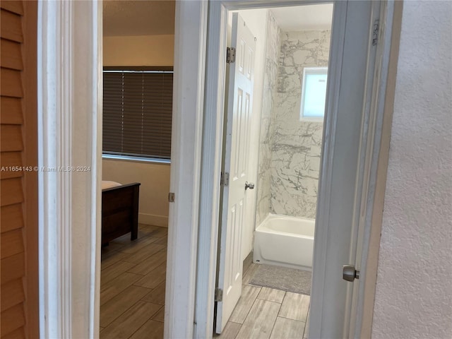 bathroom with a washtub