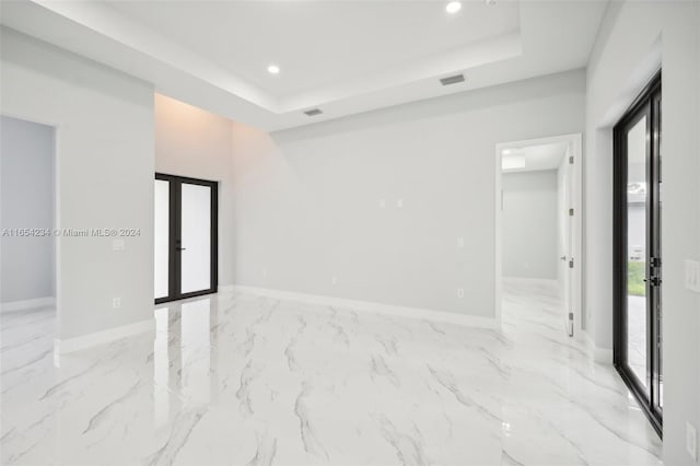 bathroom featuring tile walls and shower with separate bathtub