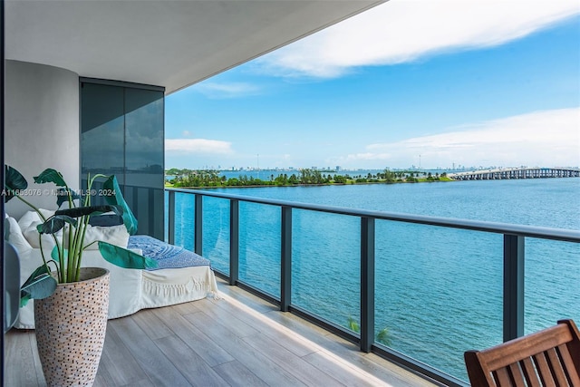 balcony with a water view