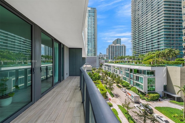 balcony with a city view