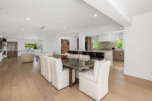 dining room with light hardwood / wood-style floors