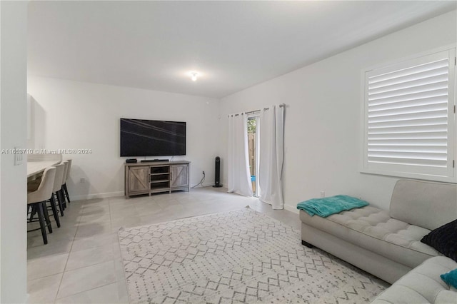 view of tiled living room