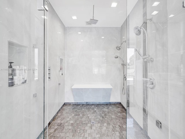 bathroom with walk in shower