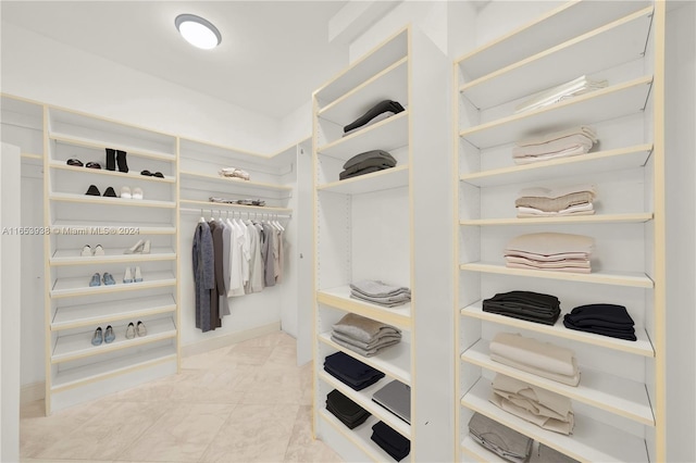 view of walk in closet