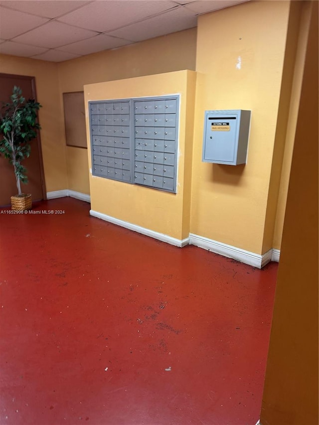 interior space with mail boxes