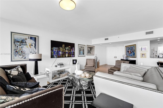 living room featuring hardwood / wood-style flooring