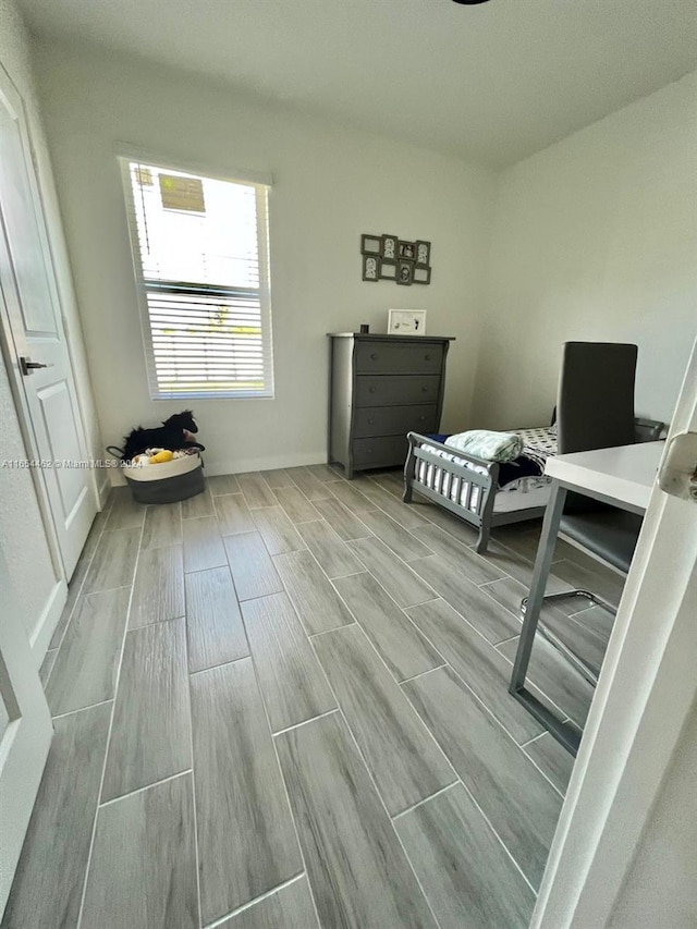 bedroom featuring light wood-type flooring