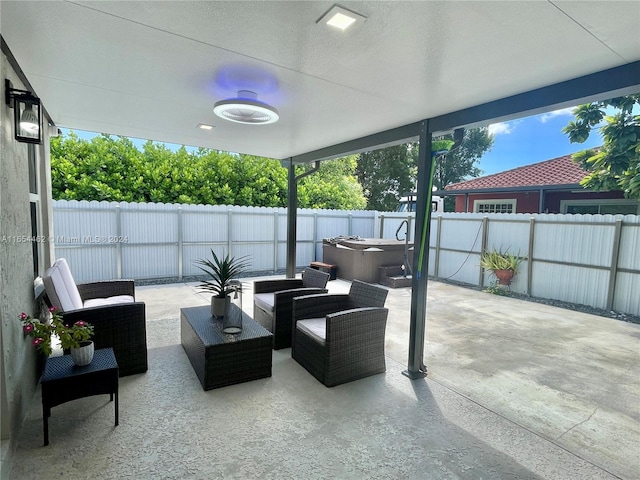 view of patio with an outdoor hangout area