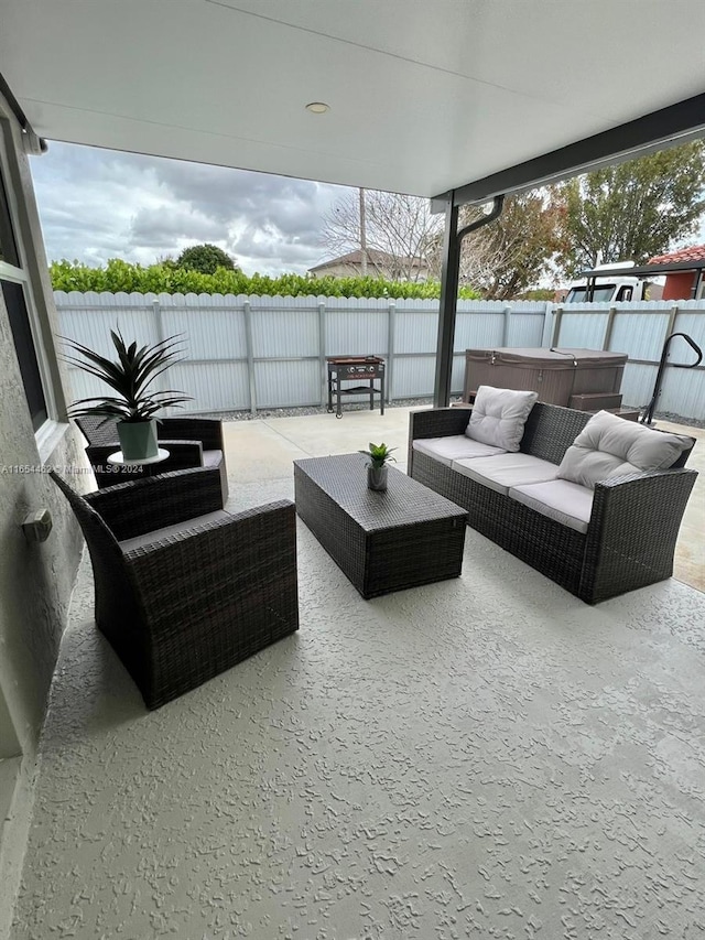 view of patio featuring an outdoor living space