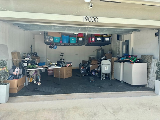 view of garage