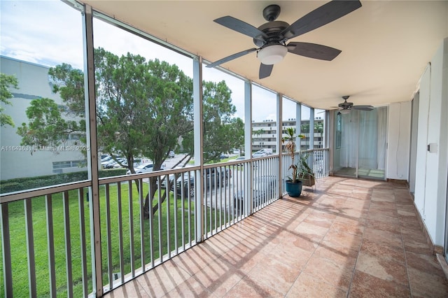 view of unfurnished sunroom