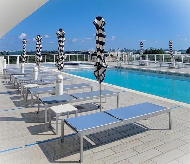 view of pool with a patio