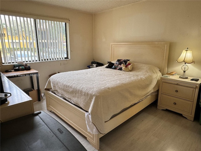 bedroom with a textured ceiling