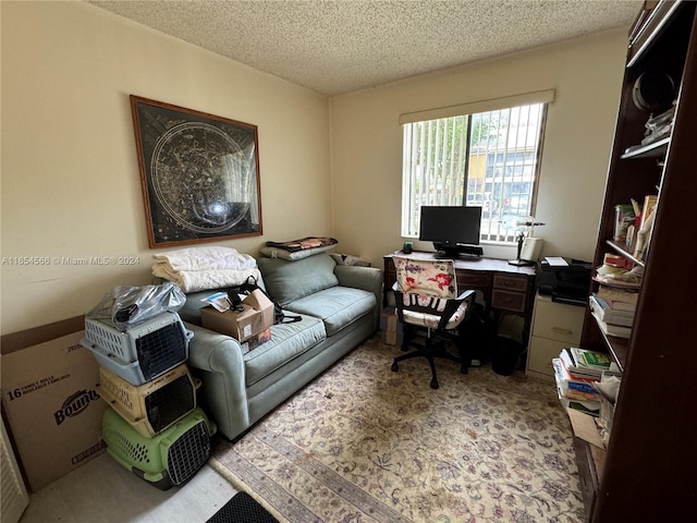 office featuring a textured ceiling