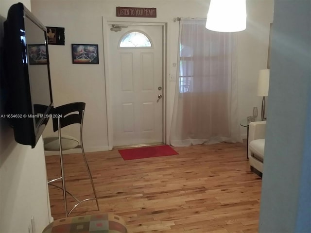 foyer featuring light hardwood / wood-style floors