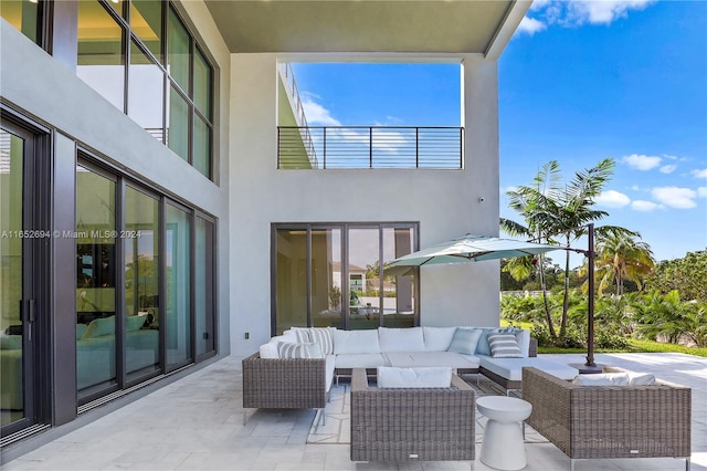 view of patio featuring an outdoor living space