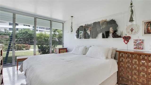 bedroom with expansive windows