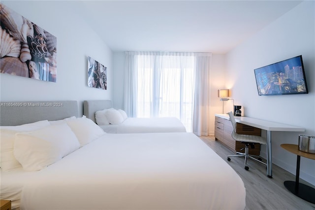 bedroom featuring light hardwood / wood-style flooring