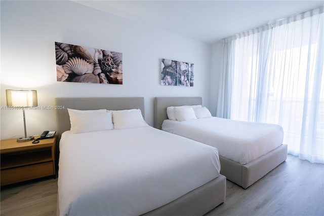 bedroom featuring light wood-type flooring