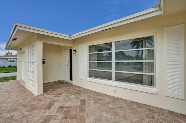 entrance to property with a garage