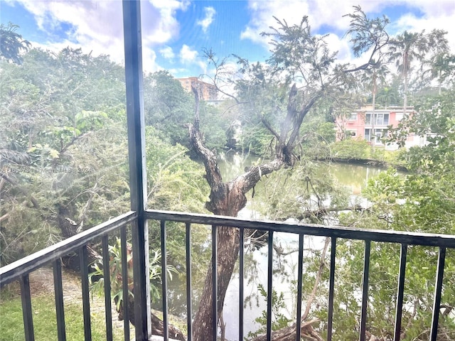 balcony with a water view