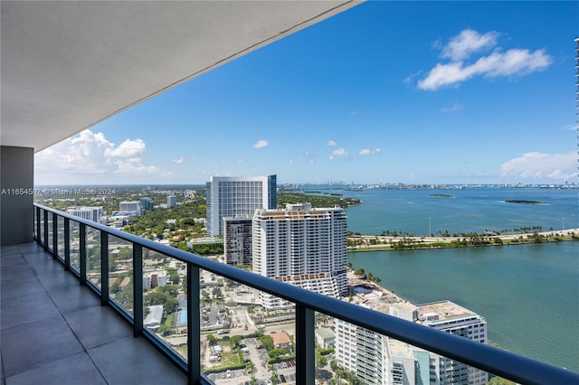 balcony with a water view