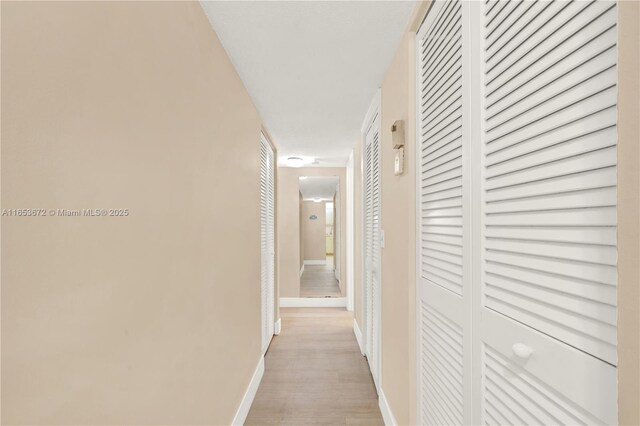 hall featuring light hardwood / wood-style flooring