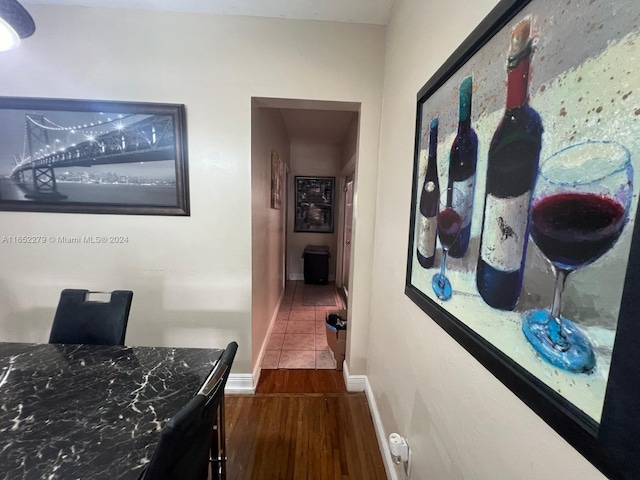 interior space featuring dark hardwood / wood-style floors