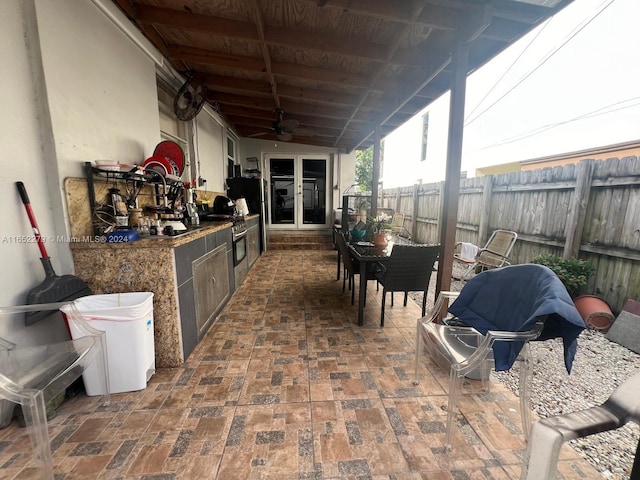 view of patio / terrace with ceiling fan