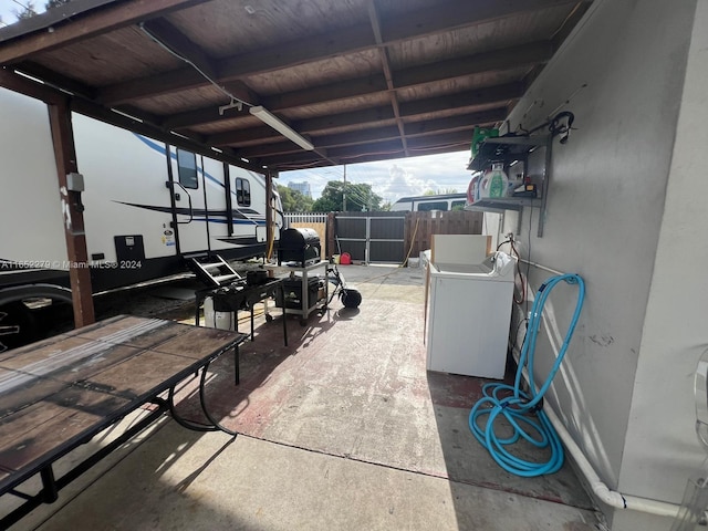 view of patio / terrace featuring washer / clothes dryer