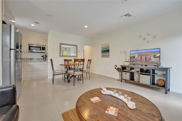 view of tiled dining space