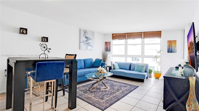 view of tiled living room