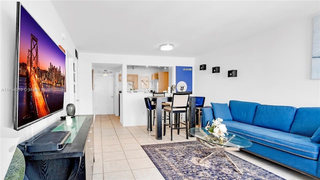 view of tiled living room