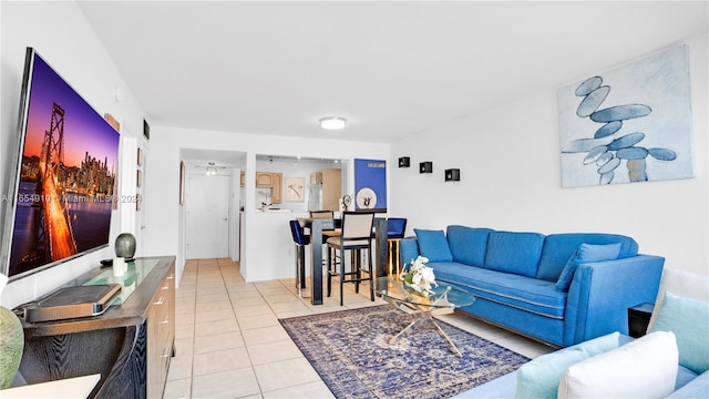 view of tiled living room