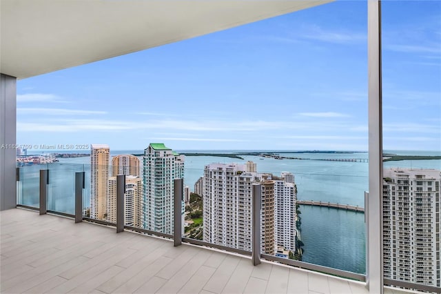 balcony with a water view